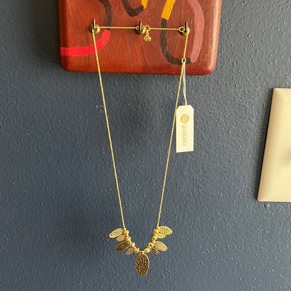 Gorjana beaded fan necklace (gold color)